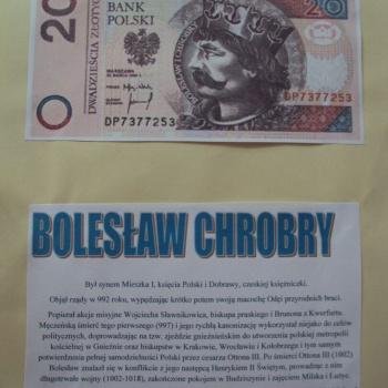 Plakat pt "wizerunki postaci historycznych na polskich banknotach"