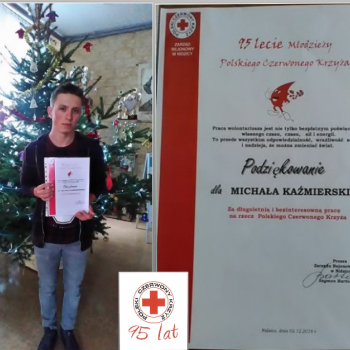 Odznaczenie dla naszego kolegi-honorowego dawcy krwi i wolontariusza Polskiego Czerwonego Krzyża