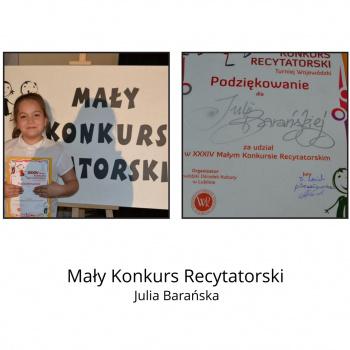 Reprezentantka naszej szkoły w Wojewódzkim Konkursie Recytatorskim.