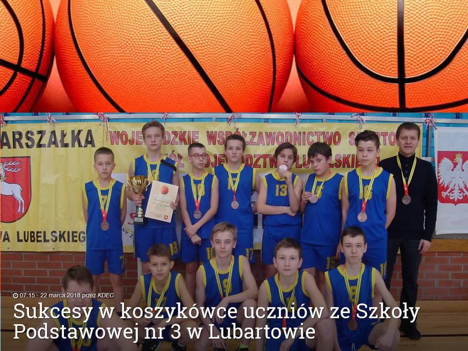 Brązowy medal w  finale wojewódzkim w mini koszykówce chłopców.