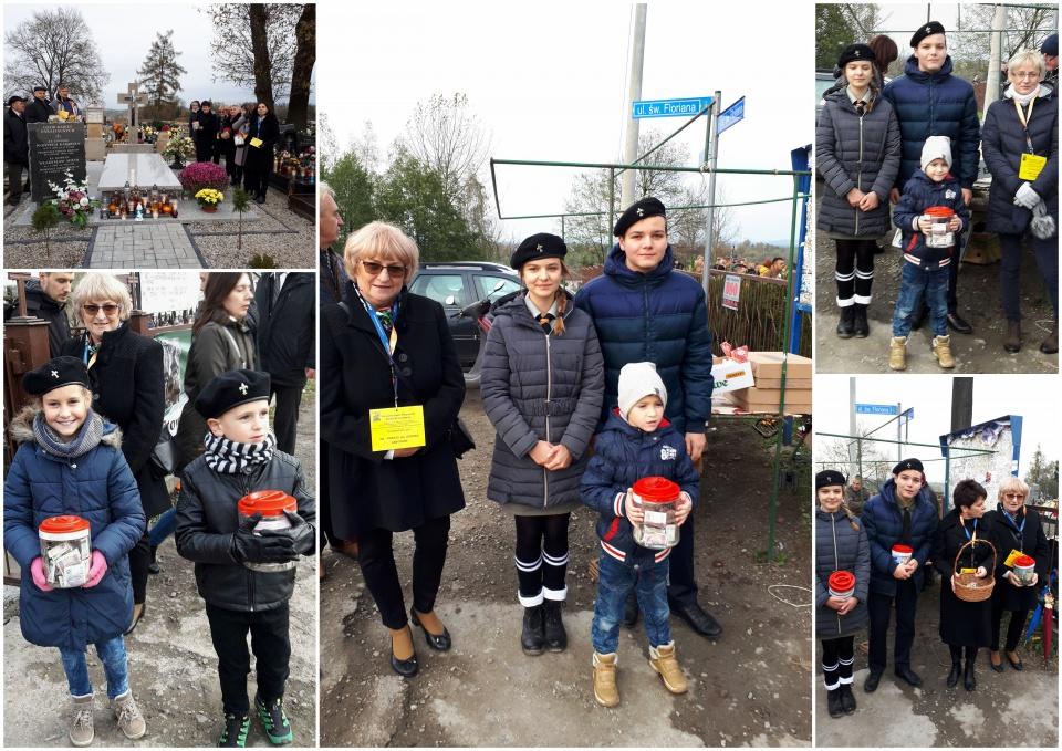 Kwesta na renowację zabytków cmentarza w Krzęcinie, - członkowie SKO wspierają w zbiórce pieniędzy lokalną społeczność