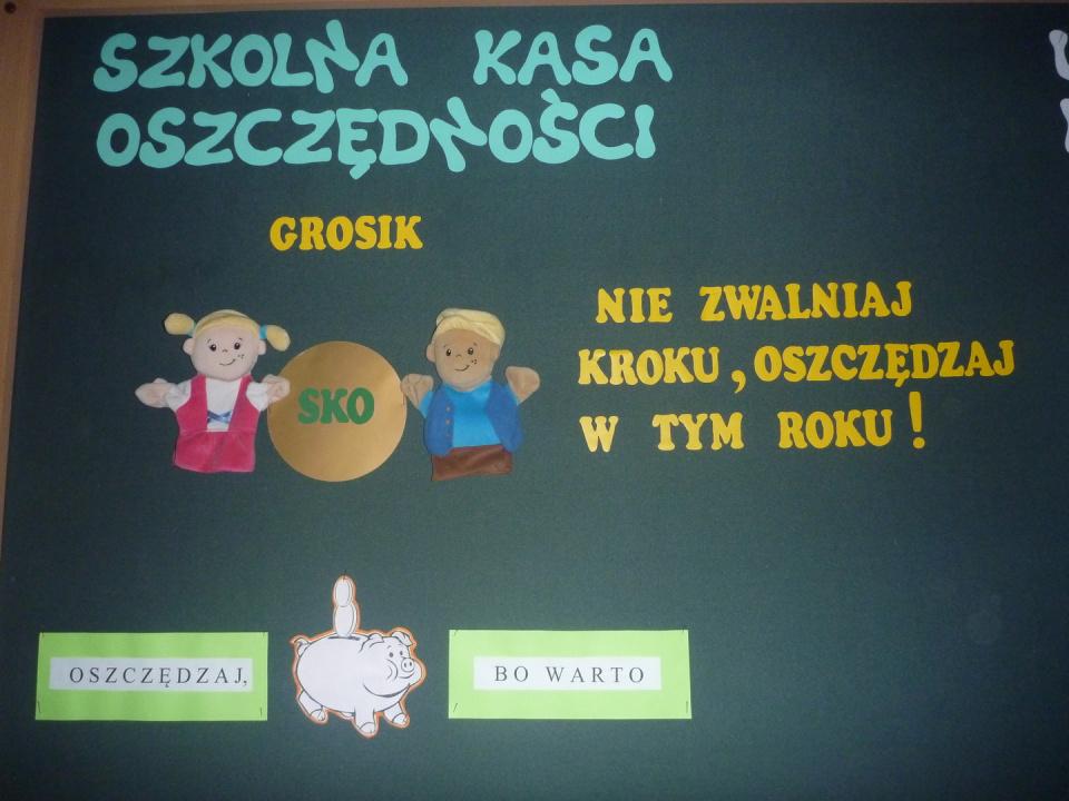 Szkolna Kasa Oszczędności "GROSIK" wita w nowym roku szkolnym 2014/2015.