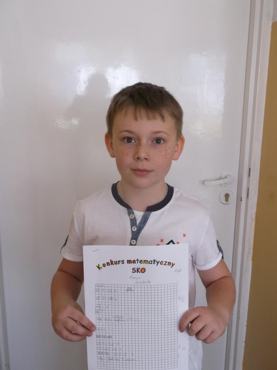 Zwycięzca Konkursu Matematycznego SKO - II miejsce