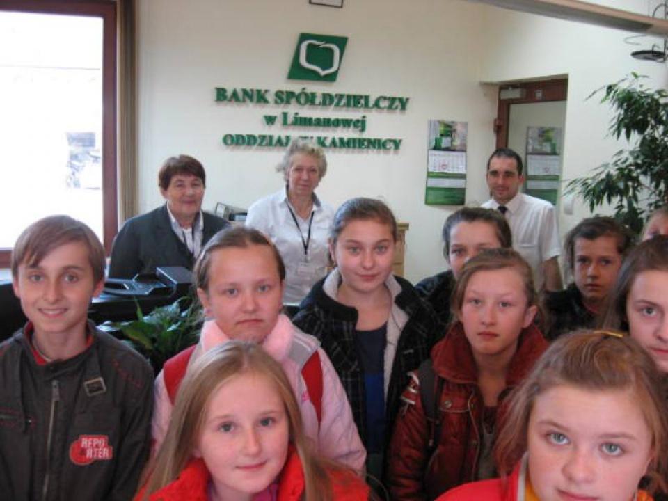 Lekcja w banku - wycieczka do Banku Spółdzielczego w Kamienicy