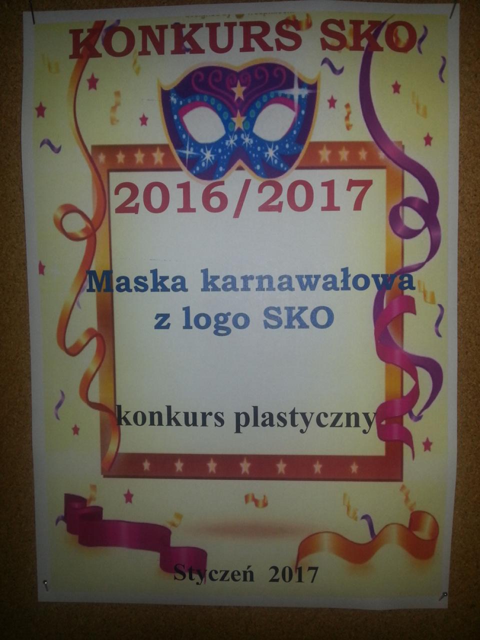 Maska Karnawałowa z logo SKO